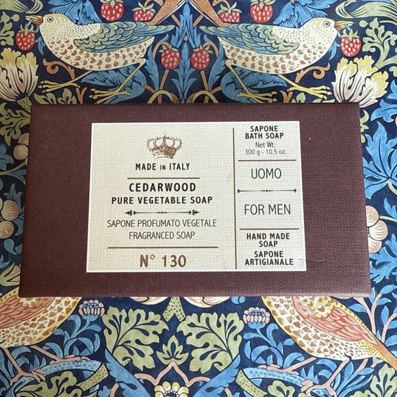 Saponerie Fissi Hand Made Tuscan Pure Vegetable Soap Italy Men’s Cedarwood - Picture 1 of 4